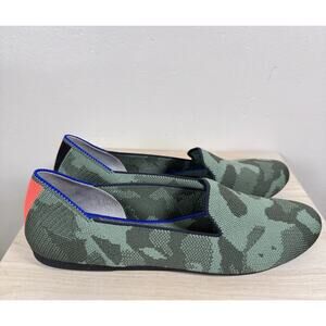 Rothy's The Loafer Womens Size 8 Olive Camo Green Round Toe Flat Shoes RETIRED